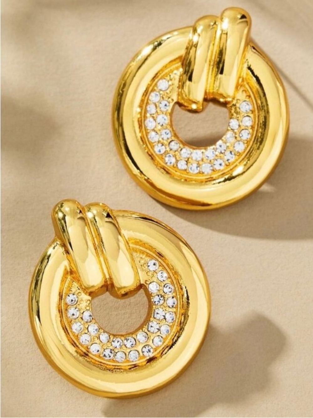 Anthropologie Round Crystal Drop Earrings